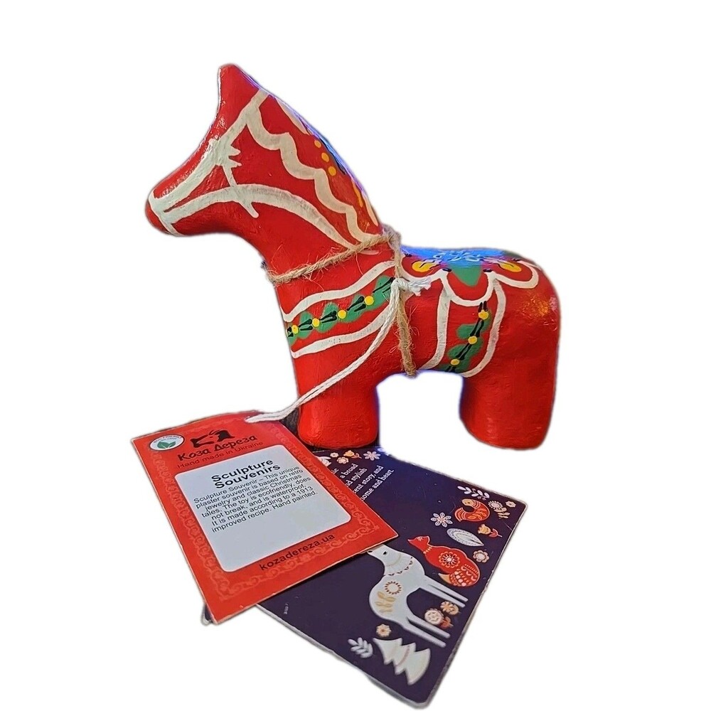 Koza Dereza Dala Horse Sculpture Nordic Folk Collection Swedish 5" Christmas